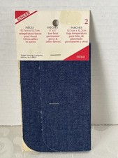 Vintage SINGER Sweing Co. 2 Low Heat Dark DENIM Blue Jeans 5  X 5  PATCHES