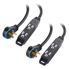  ETL Listed  2-Pack 3-Outlet Short Power Strip Extension Cord with 3 Prong Outl