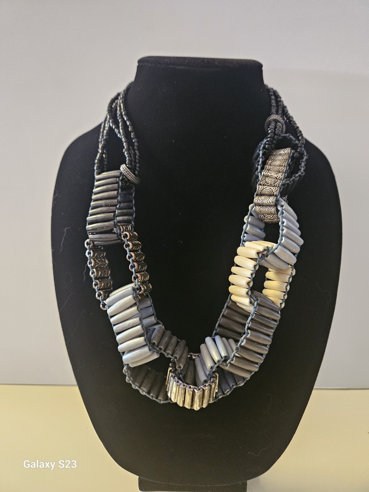 Chicos Beaded Link Chunky  Statement Necklace - image 1