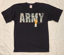 Army Digital Camo Black T-Shirt Men's Medium - Made in America