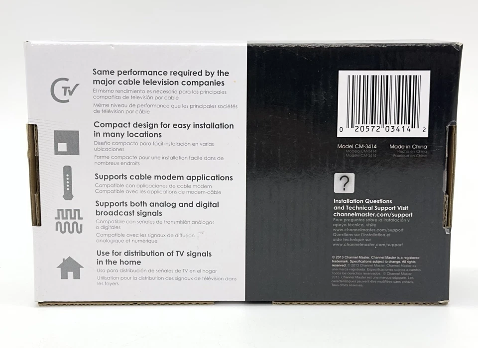 Channel Master 4Port HDTV Signal Distribution Amplifier CM-3414 NEW SHIPS FAST - Image 4 of 4