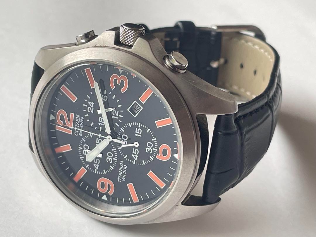 時計 CITIZEN ECO- DRIVE TITANIUM H500-K006937 Citizen Eco-Drive Titanium H500-K006937 Black Dial Watch