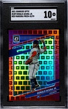 2021 Panini Donruss Optic #189 Ronald Acuna Jr. SGC 10 Red Pandora Prizm /99