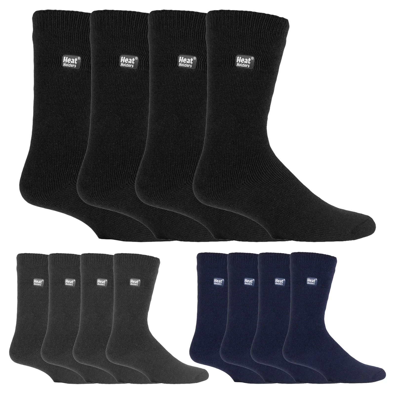 Mens Thermal Socks by Heat Holders Ultra Lite , 4 Multi Pack Fluffy Inner Socks