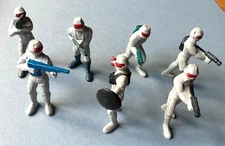 7 original 1987 Mattel GUTS plastic Astro Laser fighters toy action figures