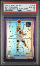 2025 TOPPS CHROME X'S & WHOA'S PURPLE REFRACTOR #XW-5 STEPHEN CURRY 10/75 PSA 10