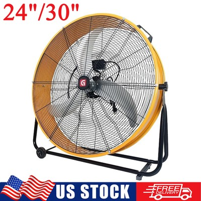 #ad #ad 24quot; 30quot; High Velocity Drum Fan Rolling Industrial Floor Fan 3 Speed 360° Tilt $89.99