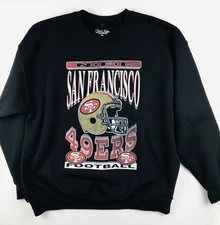 Junk Food Sweatshirt Men Large San Francisco 49ers Retro Style Black