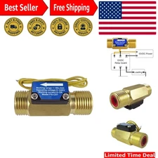 FS-C01 Brass Water Flow Switch with Filter, G1/2" BSP, 1-30L/min Efficiency