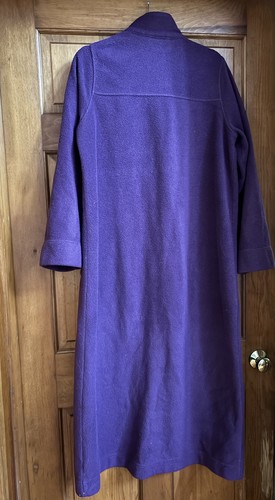 Albornoz polar púrpura largo completo L Bean para mujer con bolsillos - Imagen 2 de 3