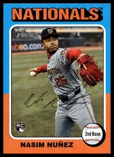 2024 Topps Heritage Nasim Nuñez Rookie RC Card #687 Washington Nationals. rookie card picture