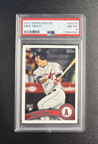 2011 Topps Update Mike Trout Los Angeles Angels Rookie Card #US175 PSA 8