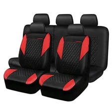 Leatherette Seat Covers Full Set-Universal Quilting  Car Seat