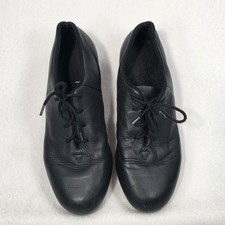 Bloch Tap Dancing Shoes Shockwave 2 Black Leather Lace Up Women's Size 6M