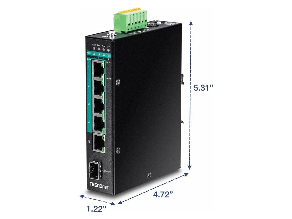 TRENDnet 6-Port Hardened Industrial Gigabit Poe+ Layer 2 Managed DIN-Rail - Image 4 of 4