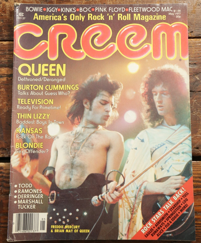 CREEM MAGAZINE Vol 8 No 12 May 1977 QUEEN Thin Lizzy DAVID BOWIE Pink Floyd