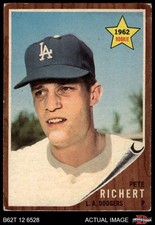 1962 Topps #131 Pete Richert Normal Tint Dodgers RC COMMON VARIATION 1 - POOR