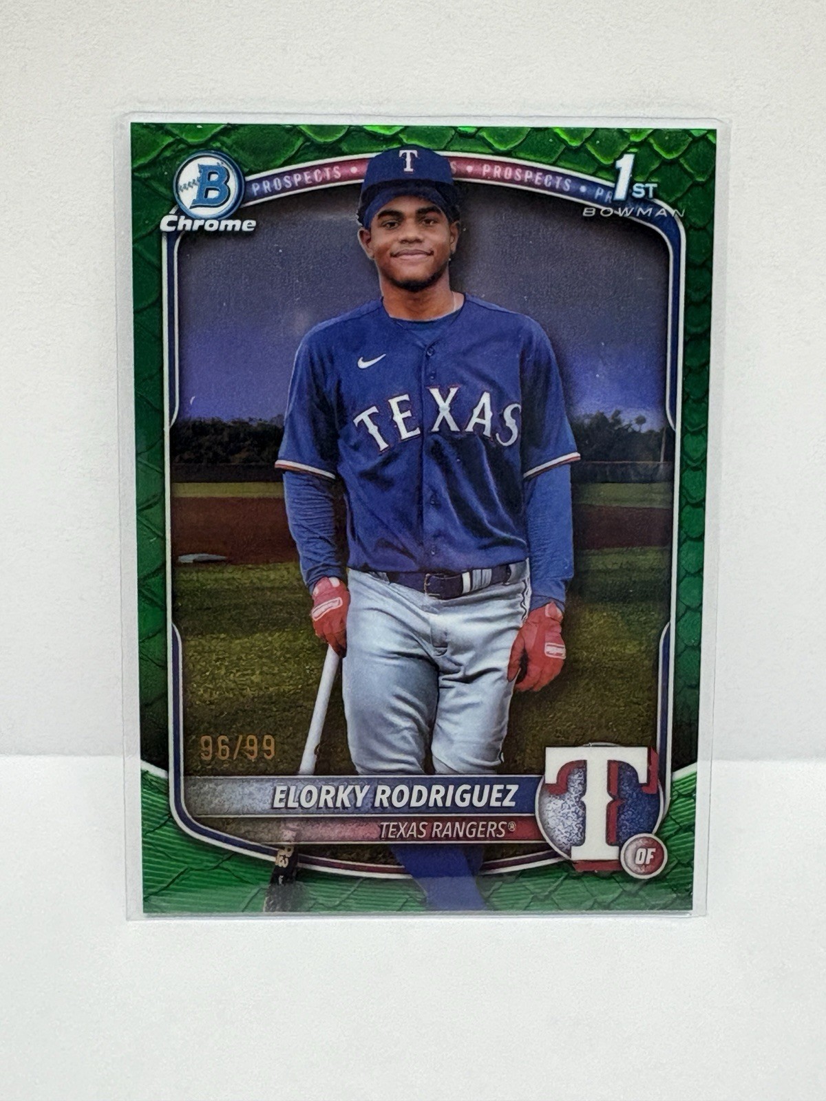 2025 Bowman Chrome 1st Green /99 Reptilian Elorky Rodriguez Refractor #BCP-186  