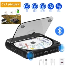 Portable CD Player Bluetooth Speaker Rechargeable Stereo Player for Travel New