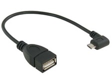 6in USB Micro-B to USB A Female OTG Adapter On-The-Go , Black