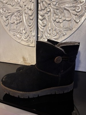 Warme Winterschuhe Größe 37   Echtleder & Echtfell, blau, super Zustand