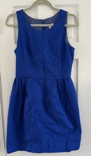 J.Crew 100% Cotton Fully Lined Electric Blue Mini Dress Size 6 EUC* 660