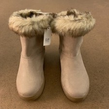 Gap Kids Girls Shoe Size 11 Dusty Pink Faux Fur Boots NWT