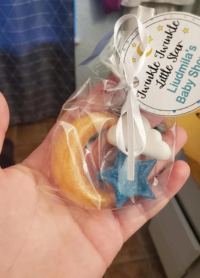Jabón Moon Back Twinkle Little Star Baby Shower Favores Fiesta Etiquetas Personalizadas 10 Foto 3 de 4