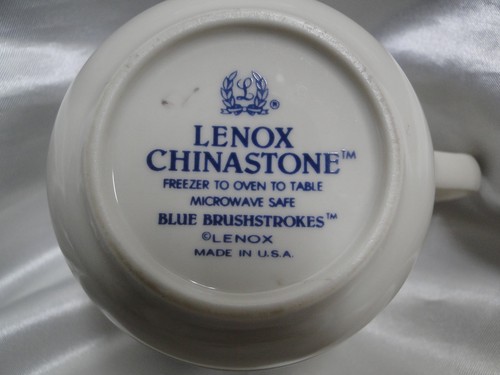 Lenox Blue Brushstrokes Chinastone: Cup & Saucer Set (s), 2 3/4" Tall - Picture 10 of 14