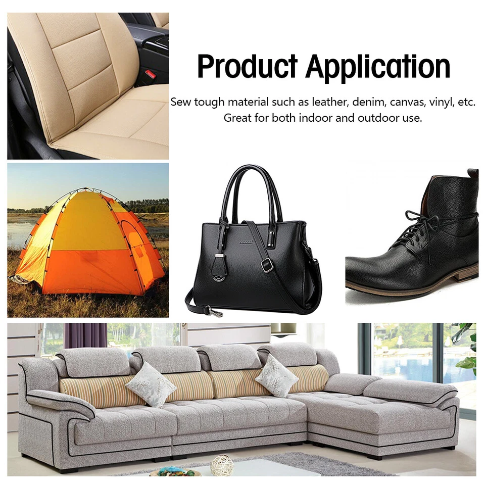 Tapicería de cuero de costura de hilo N66 de nailon adherido impermeable T90 T135 700-1500yd Foto 4 de 4