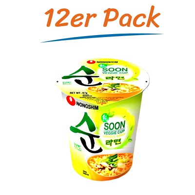 Nongshim Instant Nudeln Veggie Cup Gourmet Mild 12er Pack (12 x 67g) vegan