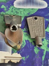 Refrigerator Freezer, National Lock, Triangle / 3 Point,  Vintage Key. USA NOS.