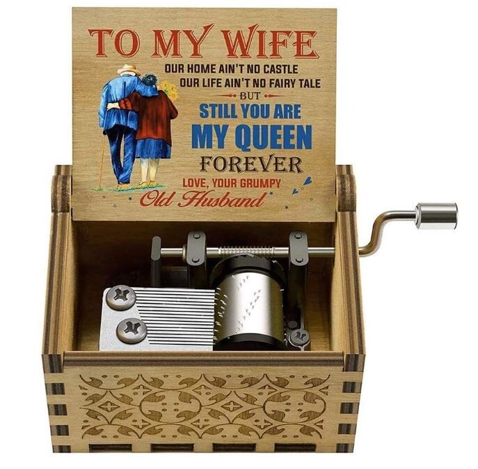 Gifts for Wife-Wooden Hand Music Box, Romantic Valentines,Anniversary For Wife