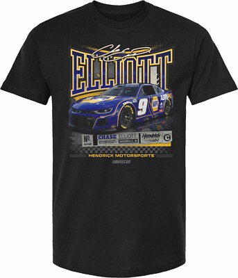 CHASE ELLIOTT #9 NAPA NASCAR DOWNFORCE BLACK SHORT SLEEVE TEE SHIRT L4109 NEW
