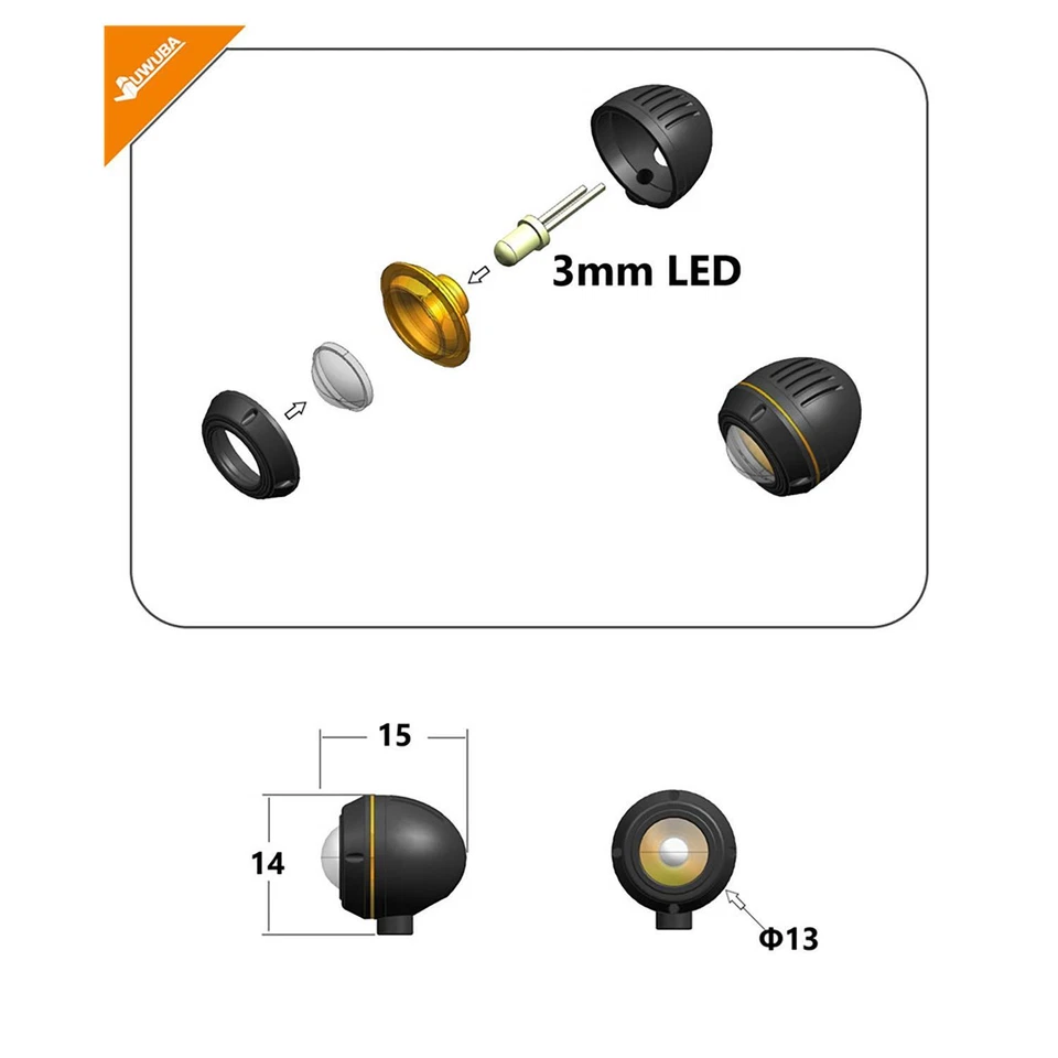 LED Scheinwerfer 3V für 1/10 RC Geländewagen 1/14 RC Traktor LKW Lader Bagger - Bild 2 von 4
