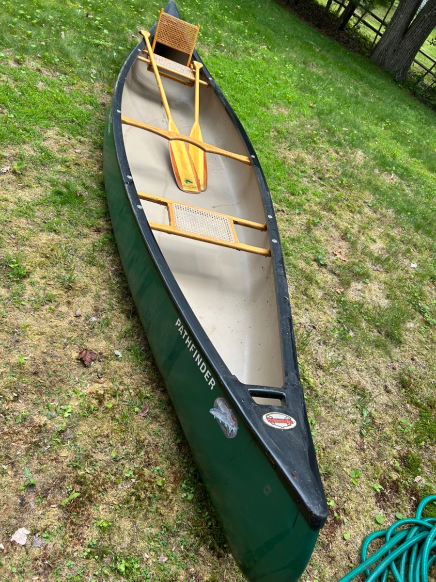 Old Town 15' Pathfinder canoe including cane chair and paddle | eBay Old Town 15' Pathfinder canoe including cane chair and paddle | eBay
