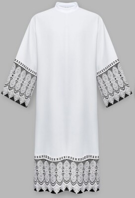 Alb with black lining Alba Aube Albe Camice Vestment A21CZ