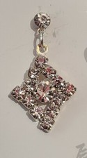 FASHION JEWLERY Women's Silver Super Sparkly Dangle Diamond Shaped Earrings