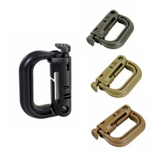 2PCs Tactical Shackle Carabiner D-ring Clip Webbing Plastic Backpack Snap Lock
