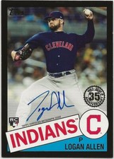 2020 Topps Series 1 LOGAN ALLEN 1985 Autograph Auto BLACK /199 Indians RC Rookie