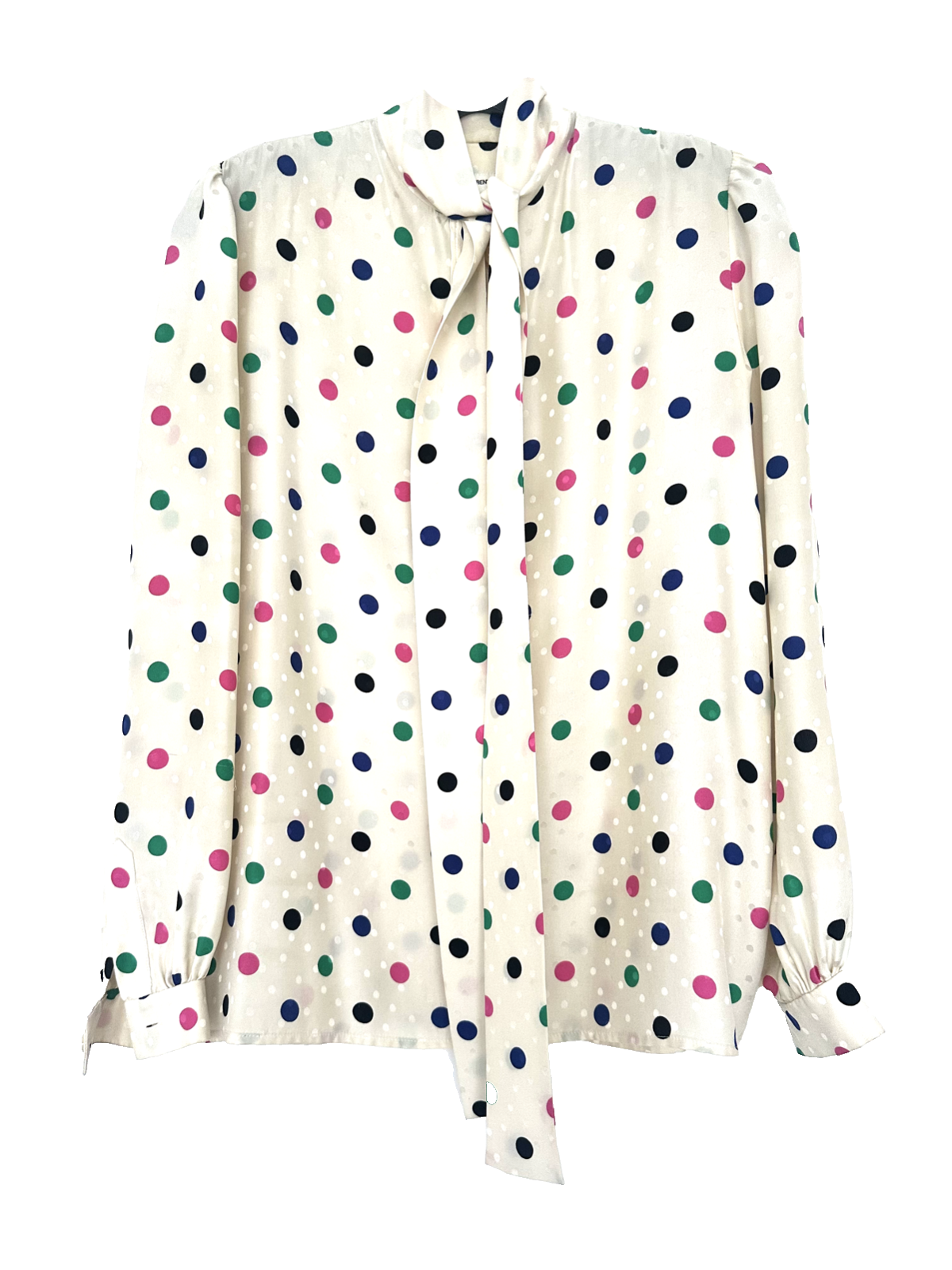 Camicetta Saint Laurent Paris multicolore in seta stampata a stelle taglia 40