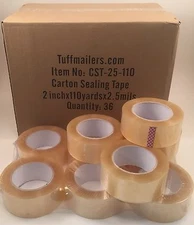 36 rolls Carton Sealing Clear Packing/Shipping/Box Tape- 2.5 Mil- 2" x 110 Yards