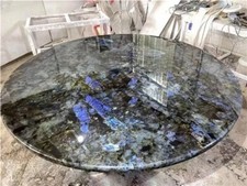 Round Labradorite Gemstone Coffee Table Luxury Handmade Furniture for your Home