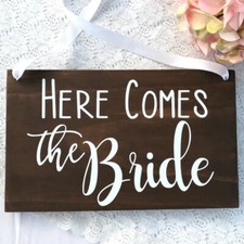 HERE COMES THE BRIDE WOODEN SIGN FOR RING BEARER/JR. GROOMSMAN