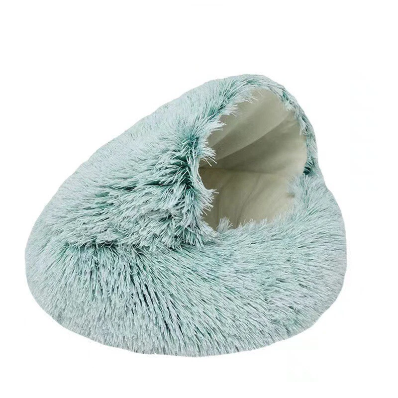 Pet Dog Cat Bed Round Plush Kitten Warm Sleeping Nest Bed Cat Igloo Cave House