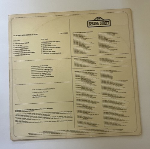 1979 SESAME STREET At Home With Ernie & Bert LP CTW 22089 Vinyl Record Vintage - Imagen 15 de 22