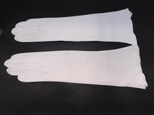 DESIGNER LADIES WHITE LEATHER DRESS GLOVES UNLINED SIZE 6.5