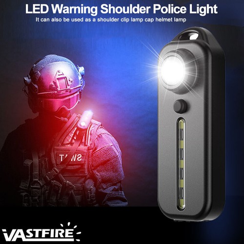 Red Blue LED Shoulder Police Light Clip Safety Bicycle Lamp USB Flashing Warning - Picture 20 of 29