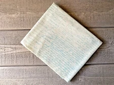 Micheal Miller Fabric Old Scripts Aqua Writing Cream Cotton 1 Yard  