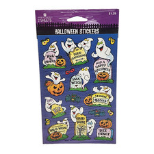 VINTAGE AMERICAN GREETINGS HALLOWEEN GHOST STICKERS 2 SHEETS SEALED NEW